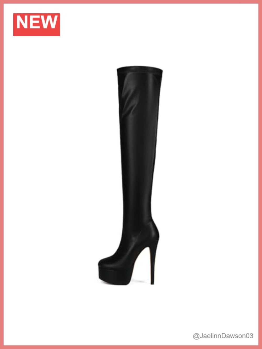 Over Knee High Leather Platform Boots 5.9in Heel Thigh High Goth
